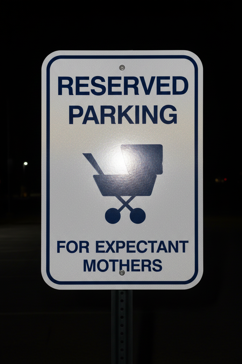 Reserved Parking for Expectant Mothers - 12" x 18" Reflective