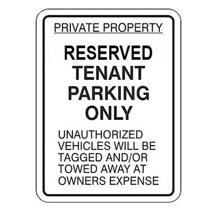 Reserved Tenant Parking with black copy