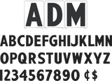 6" ADM Rigid Changeable Sign Letter - Black  letters & numbers