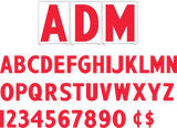 4" ADM changeable sign letters - Red letters & Red numbers