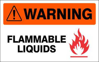 WARNING Sign - FLAMMABLE LIQUIDS