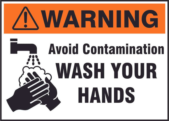Warning wash your hands sign