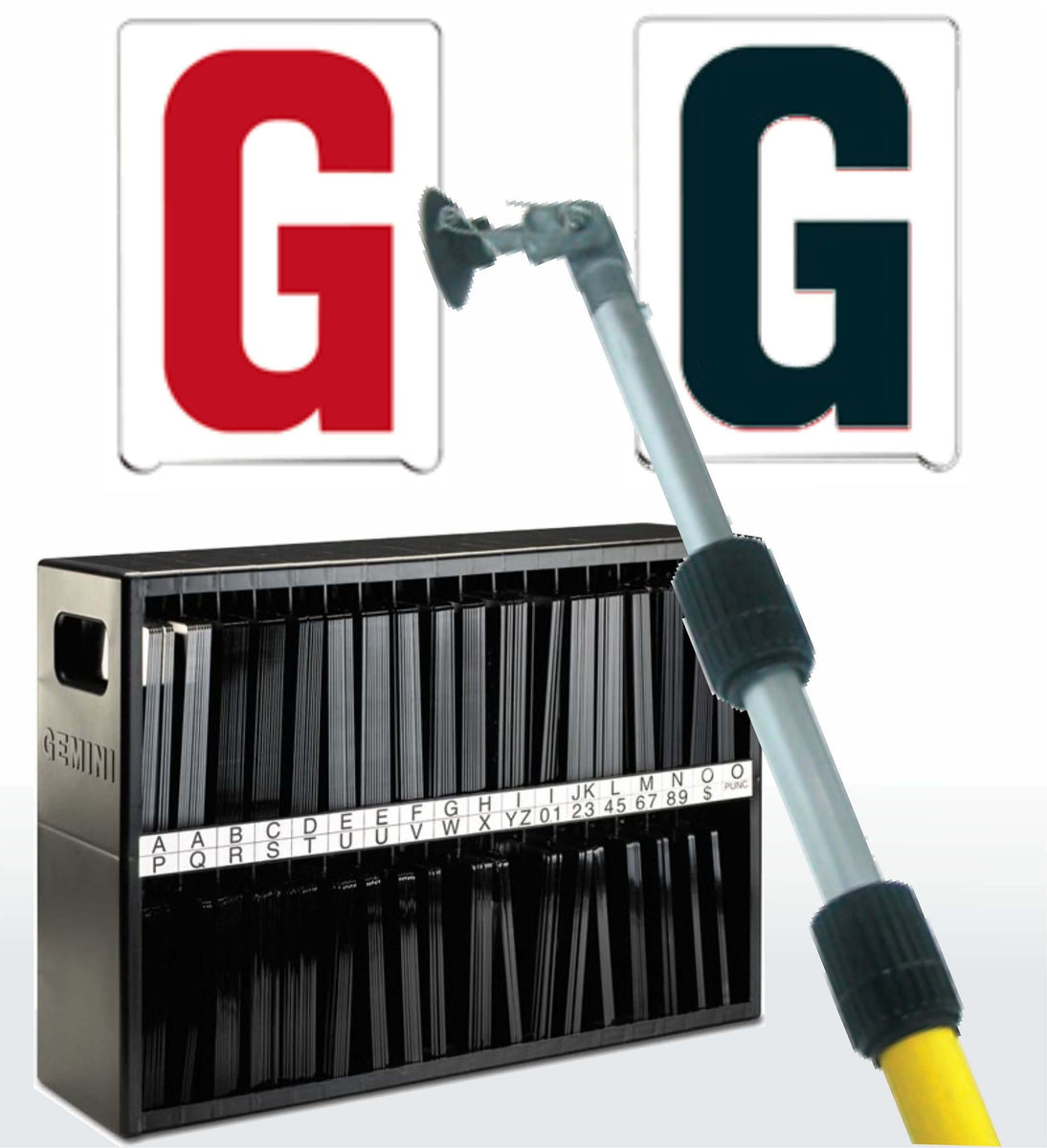 Changeable Sign Letters, Letter Track, and Letter Storage