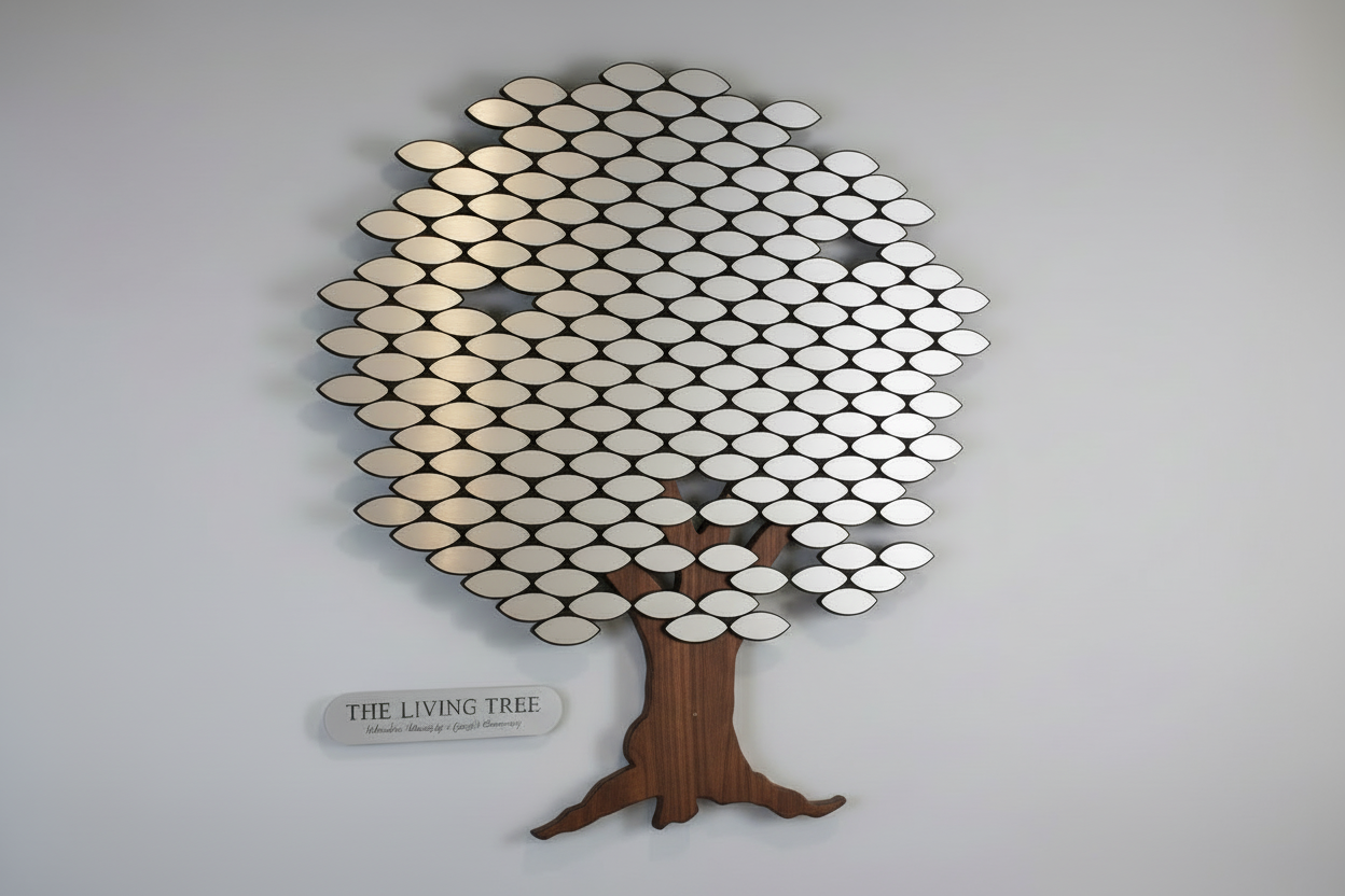 200 Leaf Donor Trees with silver leaves and dark stain trunk