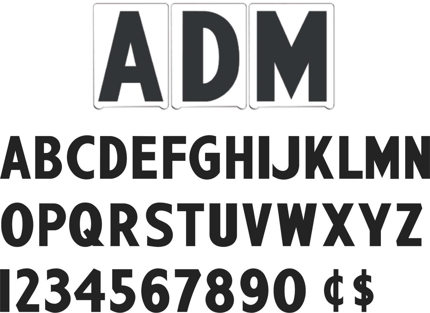 10" ADM Changeable Letters - Black