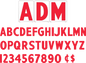 10" ADM Changeable Sign Letters - Red letters & red numbers