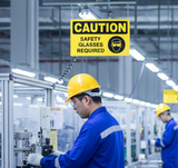 CAUTION - SAFETY GLASSES REQUIRED - CA321