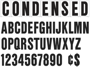 10" Condensed Change Letters - Black Letters & numbers