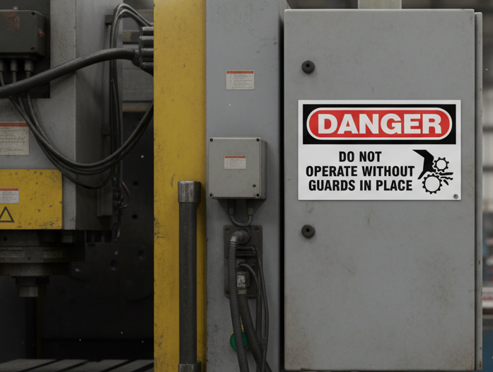 DANGER - NE PAS FAIRE FONCTIONNER SANS LES PROTECTIONS EN PLACE - DA608