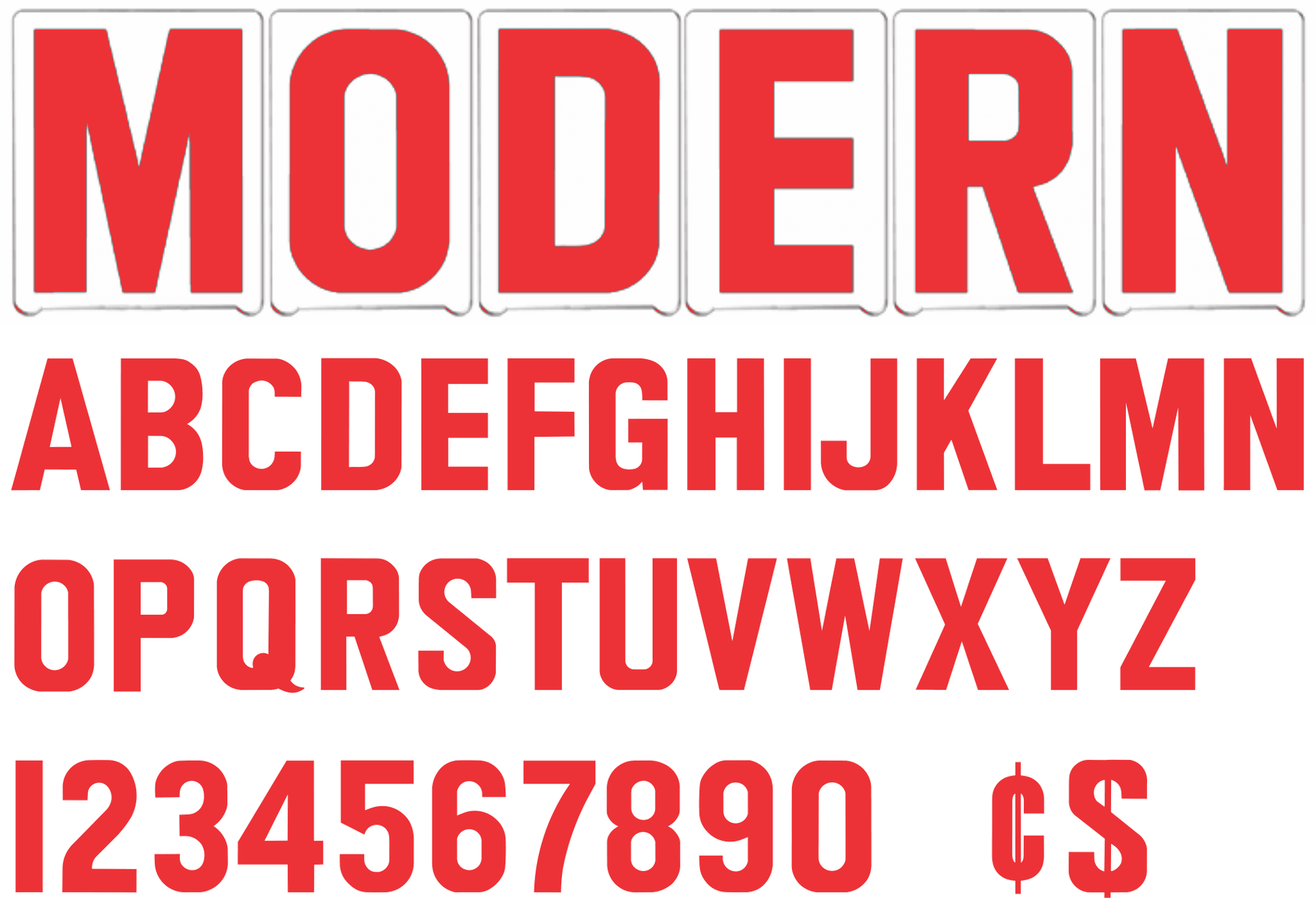 10" Modern Church Change Letters - Red letters & red numbers