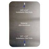 Back side of sign showing mounting installation slot holes