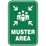 Muster Area Sign - 12" x 18" Reflective