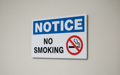 No smoking sign on a beige wall