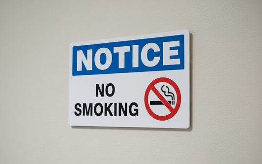 No smoking sign on a beige wall