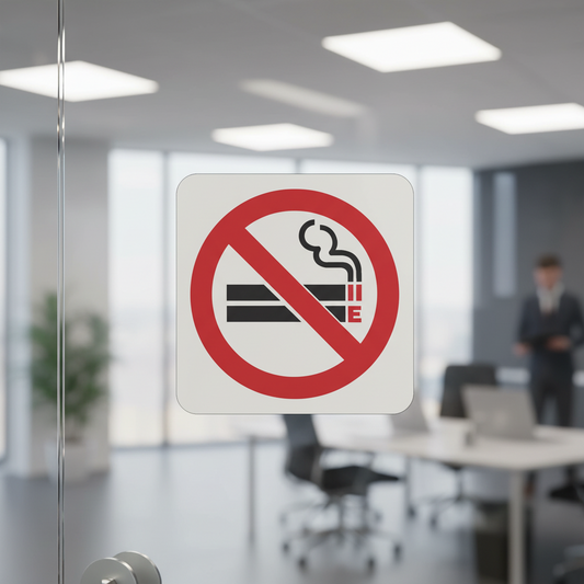 NO Smoking - NO E-CIGARETTES - Symbol - Pack of 5 Decals