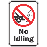 No Idling Sign - 12" x 18" Reflective