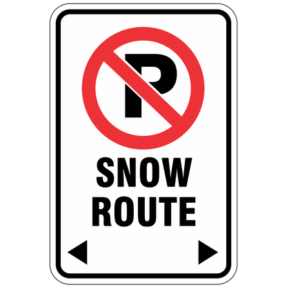 No Parking Snow Removal Sign - 12" x 18" Aluminum - Pre-Drilled for Easy Installation