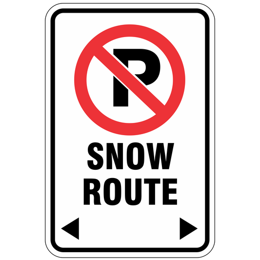 No Parking Snow Removal Sign - 12" x 18" Aluminum - Pre-Drilled for Easy Installation