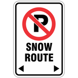 No Parking Snow Removal Sign - 12" x 18" Aluminum - Pre-Drilled for Easy Installation