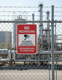 VIDEO SURVEILLANCE | NO TRESPASSING SIGN with Camera symbol