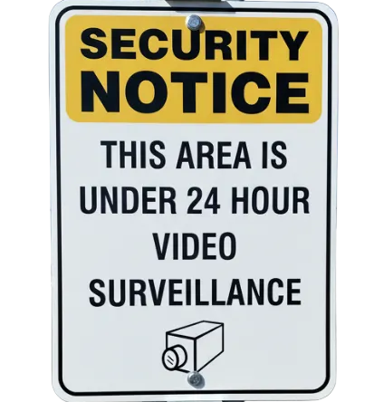 SECURITY NOTICE - THIS AREA IS UNDER 24 HOUR VIDEO SURVEILLANCE - Sign