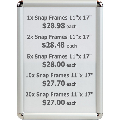 Snap frame 11" x 17" rounded corners