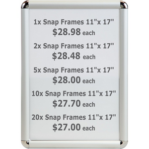 Snap frame 11" x 17" rounded corners