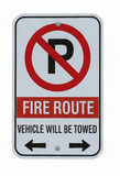 No Parking Fire Route Sign - 12" x 18" Reflective  - TR-101