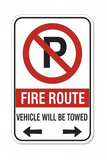 No Parking Fire Route Sign - 12" x 18" Reflective  - TR-101