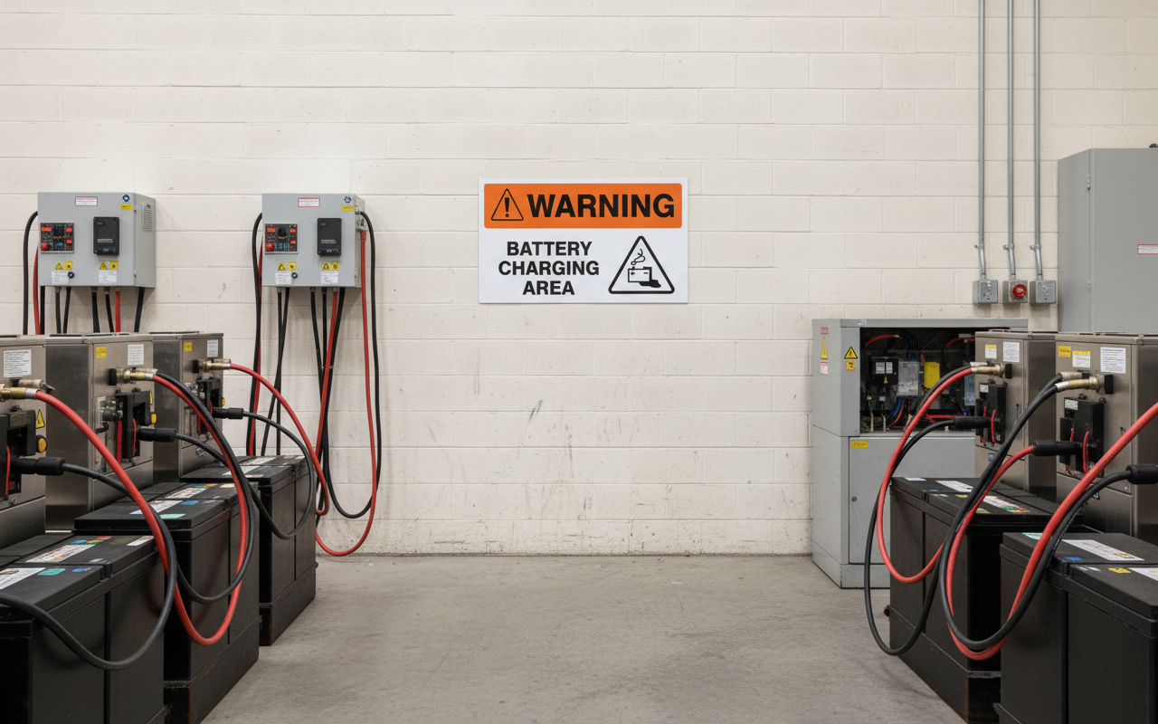AVERTISSEMENT - ZONE DE CHARGE DE LA BATTERIE - WA690