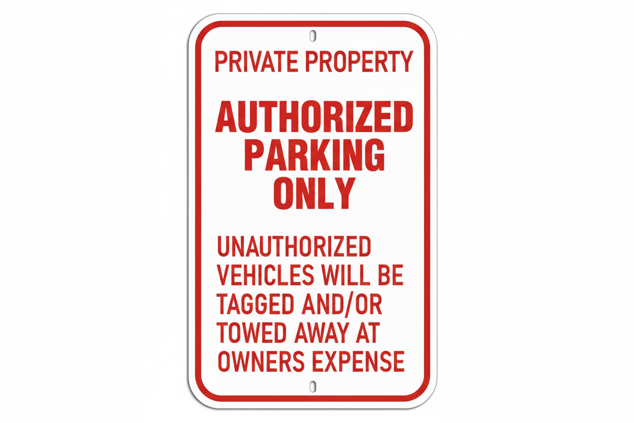 Private Property - Authorized Parking Only - Sign TR-P11