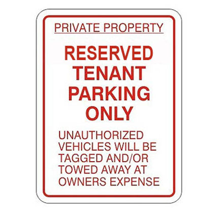 Reserved Tenant Parking with red copy