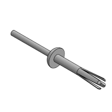 Nylon rivet on a white background