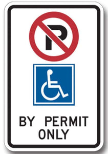 No Parking Sign - Disabled Parking Permit - TR-RB93