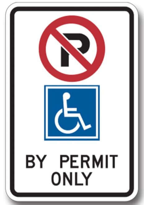 No Parking Sign - Disabled Parking Permit - TR-RB93