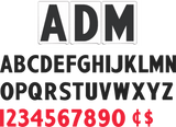 6" ADM Rigid Changeable Sign Letter - Black  letters & red numbers
