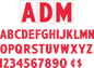 10" ADM Changeable Sign Letters - Red letters & red numbers
