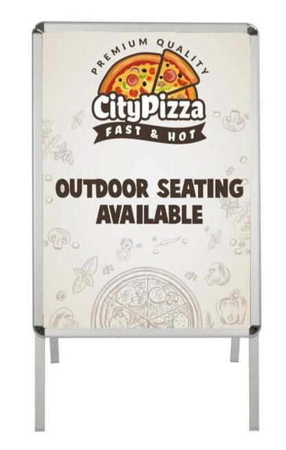Sidewalk sign with snap frame
