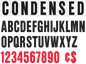 6" Condensed Rigid Changeable Sign Letter - Black letters &  red numbers
