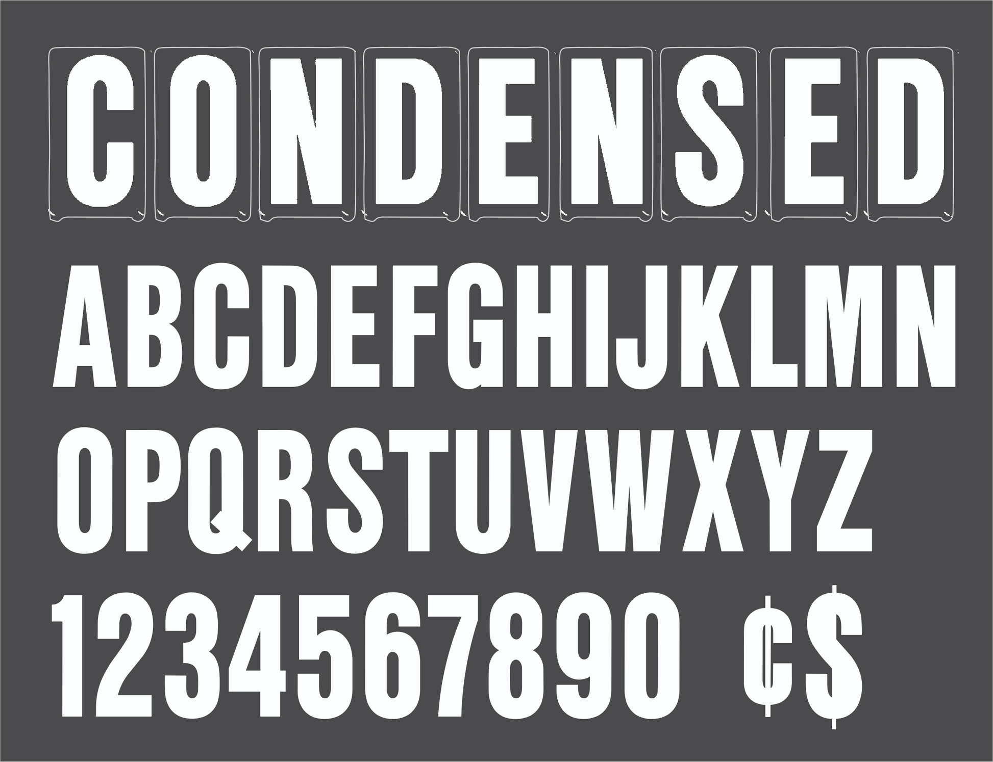 6" Condensed Rigid Changeable Sign Letter - White letters & numbers