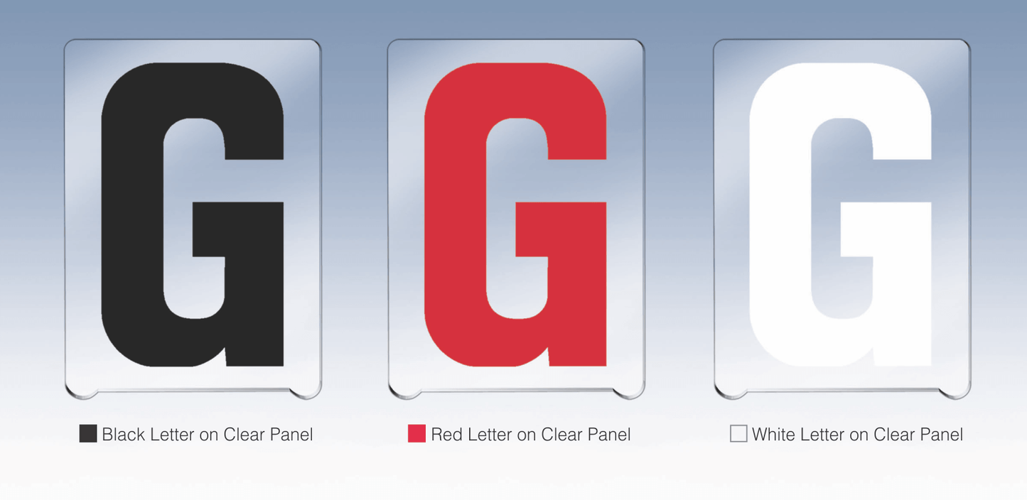 6" Rigid Change Sign Letter - Letter colors