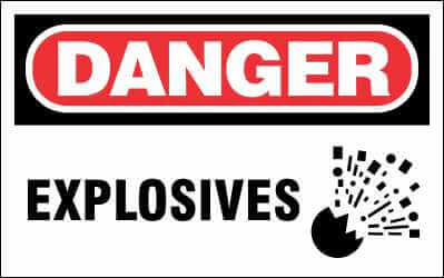 DANGER Sign - EXPLOSIVES