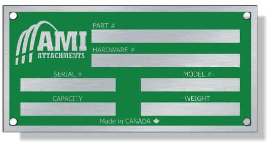 Metal Serial Number Plate