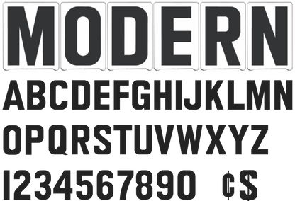 4" Modern church sign letters - Black letters & numbers