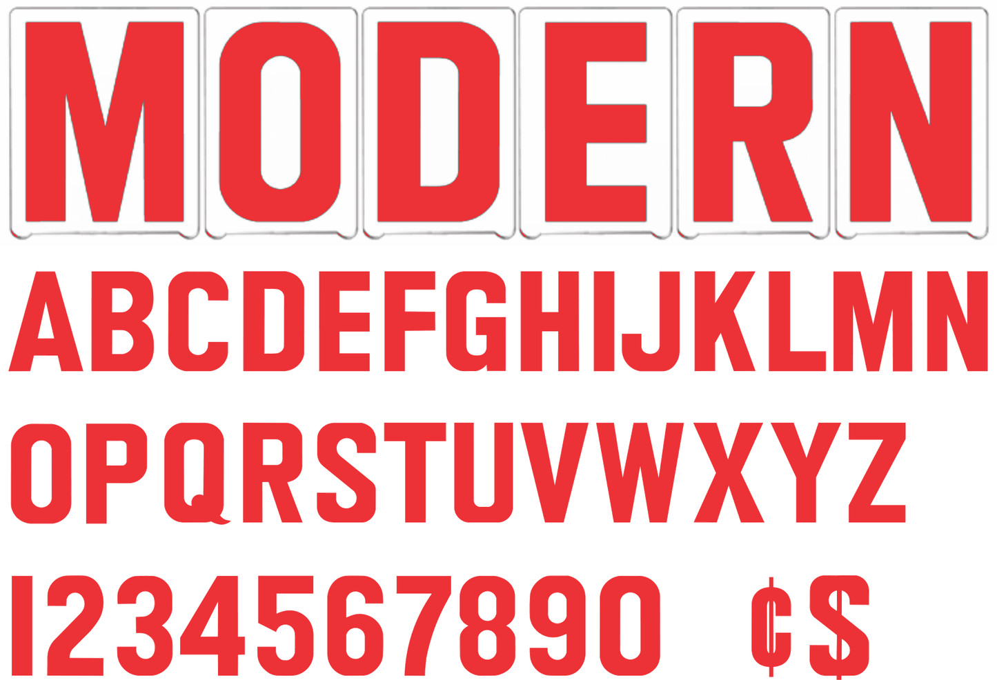 6" Modern School Changeable Sign Letter - Red letters & numbers
