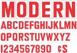 3" Modern Change Letters  - Red letters & red numbers