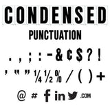 Condensed Punctuation Letters