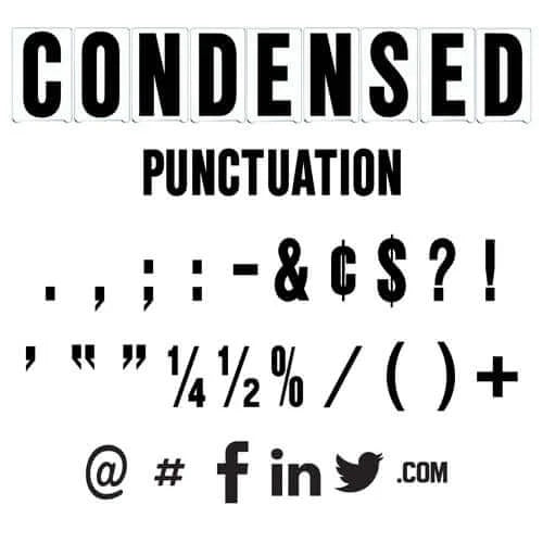 8" on 9" ADM Punctuation Letter Set