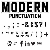 8" on 9" Modern Punctuation Letter Set