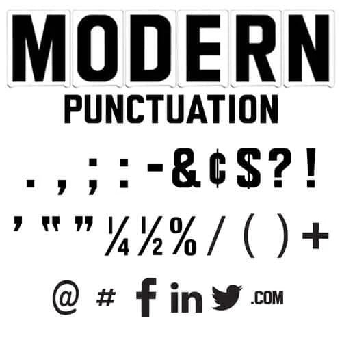 3 inch Modern Punctuation set